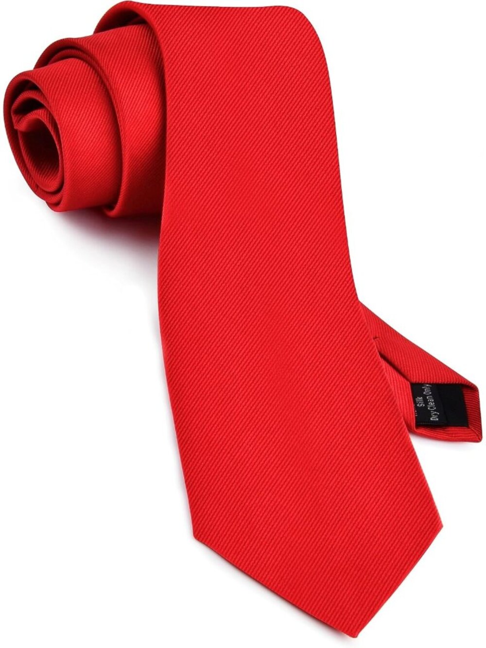 Men's Red Solid Twill Textured Woven Silk Formal Necktie For Wedding Dress